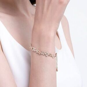 Swarovski rose gold plum blossom bracelet for women, Swarovski crystal flower